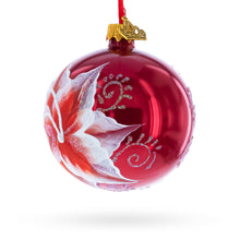 Load image into Gallery viewer, Red Lilies Glass Ball Christmas Ornament 3.25 Inches