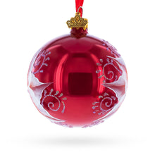 Load image into Gallery viewer, Red Lilies Glass Ball Christmas Ornament 3.25 Inches