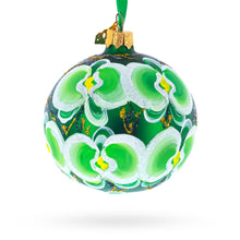 Load image into Gallery viewer, Green Orchid Elegance Glass Ball Christmas Ornament 3.25 Inches