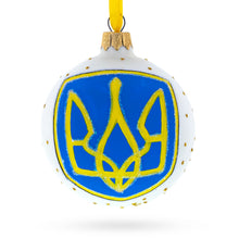 Load image into Gallery viewer, Ukrainian Coat of Arms Glass Ball Christmas Ornament 3.25 Inches