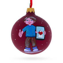 Load image into Gallery viewer, I Love my Phone Glass Ball Christmas Ornament 3.25 Inches