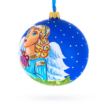Load image into Gallery viewer, Angel with Peace Pigeons Glass Ball Christmas Ornament 4 Inches