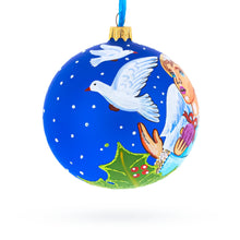 Load image into Gallery viewer, Angel with Peace Pigeons Glass Ball Christmas Ornament 4 Inches