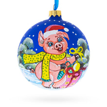 Load image into Gallery viewer, Pigs Decorating Tree Glass Ball Christmas Ornament 4 Inches