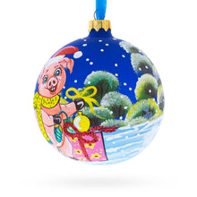 Load image into Gallery viewer, Pigs Decorating Tree Glass Ball Christmas Ornament 4 Inches