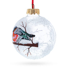 Load image into Gallery viewer, Bullfinches On Snowy Branch Glass Ball Christmas Ornament 3.25 Inches