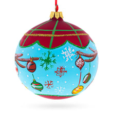 Load image into Gallery viewer, Decorated Deer Horns Glass Ball Christmas Ornament 4 Inches