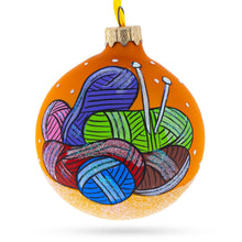 Load image into Gallery viewer, I Love Knitting Glass Christmas Ornament 3.25 Inches