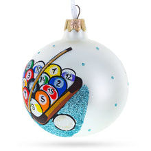 Load image into Gallery viewer, I Love Pool Billiard Glass Christmas Ornament 3.25 Inches