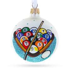 Load image into Gallery viewer, I Love Pool Billiard Glass Christmas Ornament 3.25 Inches