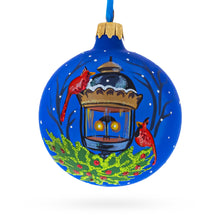Load image into Gallery viewer, Red Cardinals by Lantern Glass Ball Christmas Ornament 3.25 Inches