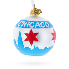 Load image into Gallery viewer, Chicago Flag Glass Ball Christmas Ornament 3.25 Inches