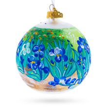 Load image into Gallery viewer, 1889 &#39;Irises&#39; by Vincent Van Gogh Glass Ball Christmas Ornament 4 Inches