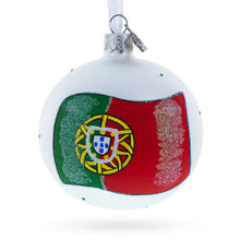 Load image into Gallery viewer, Flag of Portugal Glass Ball Christmas Ornament 3.25 Inches
