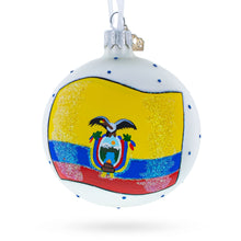Load image into Gallery viewer, Flag of Ecuador Glass Ball Christmas Ornament 3.25 Inches