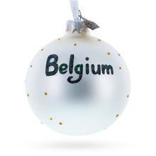 Load image into Gallery viewer, Flag of Belgium Glass Ball Christmas Ornament 3.25 Inches
