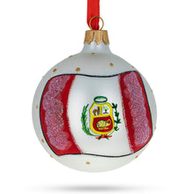 Load image into Gallery viewer, Flag of Peru Glass Ball Christmas Ornament 3.25 Inches