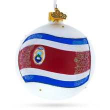 Load image into Gallery viewer, Flag of Costa Rica Glass Ball Christmas Ornament 3.25 Inches