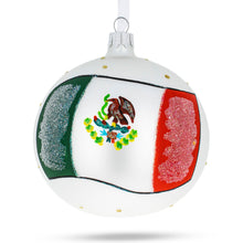 Load image into Gallery viewer, Flag of Mexico Glass Ball Christmas Ornament 4 Inches
