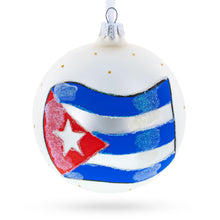 Load image into Gallery viewer, Flag of Cuba Glass Ball Christmas Ornament 4 Inches (Made in Ukraine)