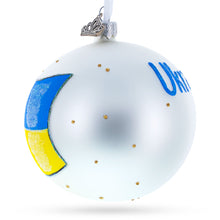 Load image into Gallery viewer, Flag of Ukraine Glass Ball Christmas Ornament 4 Inches