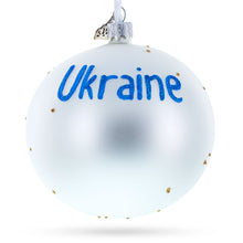 Load image into Gallery viewer, Flag of Ukraine Glass Ball Christmas Ornament 4 Inches