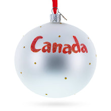 Load image into Gallery viewer, Flag of Canada Glass Ball Christmas Ornament 4 Inches