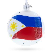 Load image into Gallery viewer, Flag of Philippines Glass Ball Christmas Ornament 4 Inches