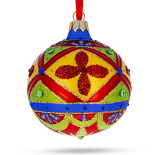 Load image into Gallery viewer, Multicolor Bejeweled Glass Ball Christmas Ornament 3.25 Inches