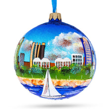 Load image into Gallery viewer, Long Beach, California, USA Glass Ball Christmas Ornament 4 Inches