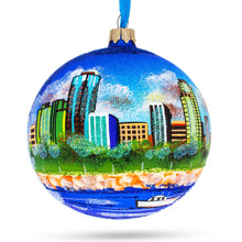 Load image into Gallery viewer, Long Beach, California, USA Glass Ball Christmas Ornament 4 Inches