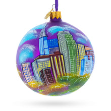 Load image into Gallery viewer, Raleigh, North Carolina, USA Glass Ball Christmas Ornament 4 Inches