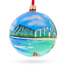 Load image into Gallery viewer, Honolulu, Hawaii Glass Ball Christmas Ornament 4 Inches