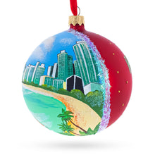 Load image into Gallery viewer, Honolulu, Hawaii Glass Ball Christmas Ornament 4 Inches