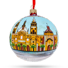 Load image into Gallery viewer, Zocalo, Mexico City, Mexico Glass Ball Christmas Ornament 4 Inches