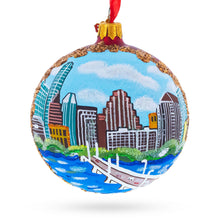Load image into Gallery viewer, Austin, Texas Glass Ball Christmas Ornament 4 Inches