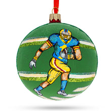 Load image into Gallery viewer, Football Player Glass Ball Christmas Sports Ornament 4 Inches