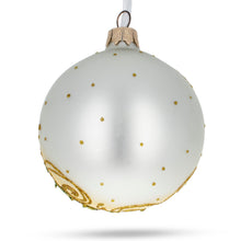 Load image into Gallery viewer, Embossed Roses Bouquet on Pristine White Glass Ball Christmas Ornament 3.25 Inches