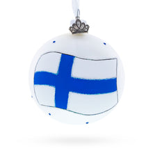 Load image into Gallery viewer, Flag of Finland Glass Ball Christmas Ornament 3.25 Inches