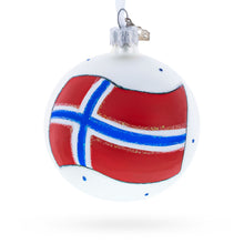 Load image into Gallery viewer, Flag of Norway Glass Ball Christmas Ornament 3.25 Inches
