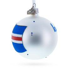Load image into Gallery viewer, Flag of Iceland Glass Ball Christmas Ornament 3.25 Inches