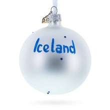 Load image into Gallery viewer, Flag of Iceland Glass Ball Christmas Ornament 3.25 Inches