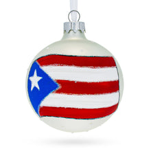 Load image into Gallery viewer, Flag of Puerto Rico Glass Ball Christmas Ornament 3.25 Inches