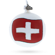 Load image into Gallery viewer, Flag of Switzerland Glass Ball Christmas Ornament 3.25 Inches