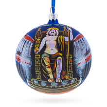 Load image into Gallery viewer, Statue of Zeus in Olympia, Greece Glass Ball Christmas Ornament 4 Inches