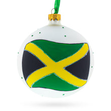 Load image into Gallery viewer, Flag of Jamaica Glass Ball Christmas Ornament 4 Inches