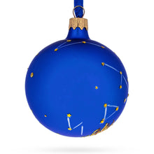 Load image into Gallery viewer, Leo Zodiac Horoscope Sign Blue Glass Ball Christmas Ornament 3.25 Inches
