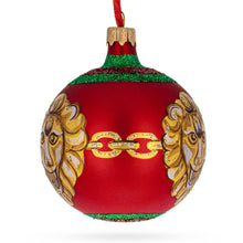Load image into Gallery viewer, Lion-Head Design Glass Ball Christmas Ornament by Florence Designer 3.25 Inches
