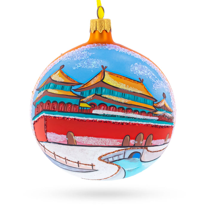 Forbidden City, Beijing, China Glass Ball Christmas Ornament 4 Inches
