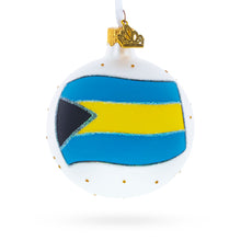 Load image into Gallery viewer, Flag of Bahamas Glass Ball Christmas Ornament 3.25 Inches